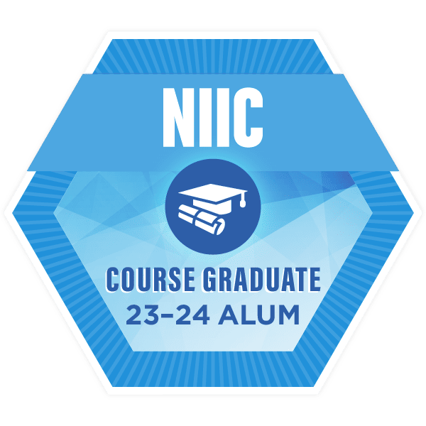 SIIM_CredlyNIICBadg Banner shows NIIC Badge course 23-24