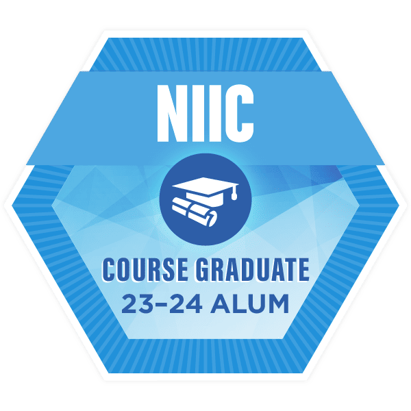 Banner shows NIIC Badge course 23-24